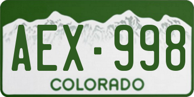 CO license plate AEX998