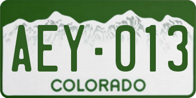 CO license plate AEY013