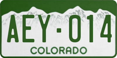 CO license plate AEY014