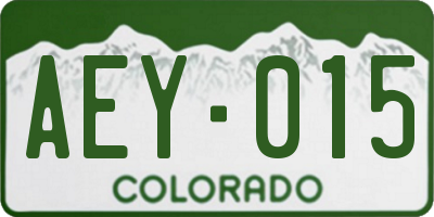 CO license plate AEY015