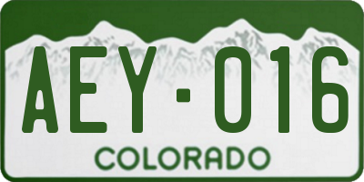CO license plate AEY016