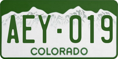 CO license plate AEY019