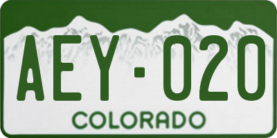 CO license plate AEY020