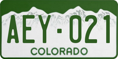 CO license plate AEY021