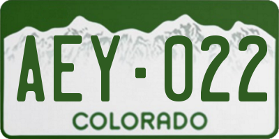 CO license plate AEY022