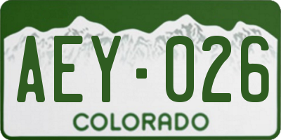 CO license plate AEY026