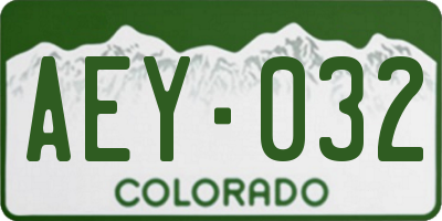 CO license plate AEY032