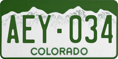 CO license plate AEY034