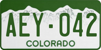 CO license plate AEY042