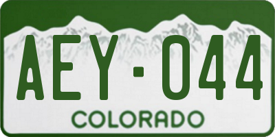 CO license plate AEY044