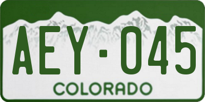 CO license plate AEY045