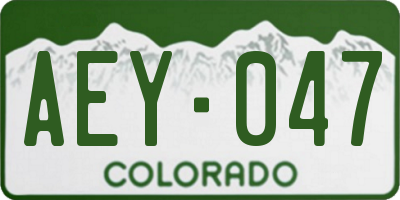 CO license plate AEY047