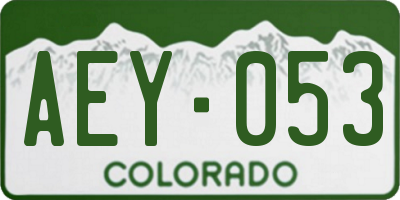 CO license plate AEY053