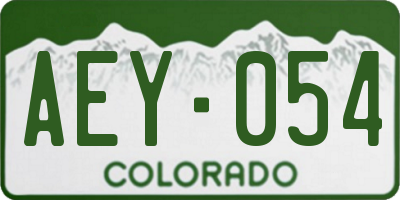 CO license plate AEY054