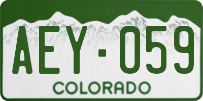 CO license plate AEY059