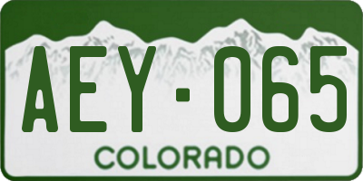 CO license plate AEY065