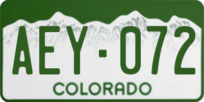 CO license plate AEY072