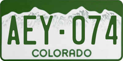 CO license plate AEY074