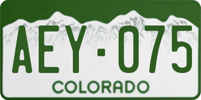 CO license plate AEY075