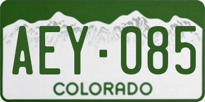CO license plate AEY085