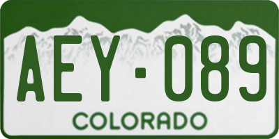 CO license plate AEY089