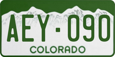 CO license plate AEY090