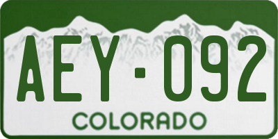 CO license plate AEY092