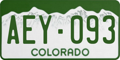 CO license plate AEY093