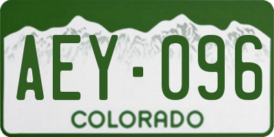 CO license plate AEY096