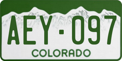 CO license plate AEY097
