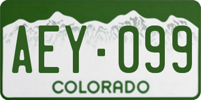 CO license plate AEY099