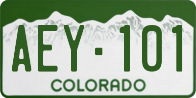 CO license plate AEY101