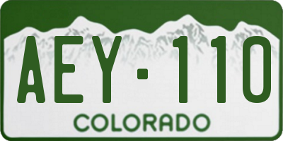 CO license plate AEY110