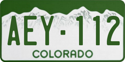 CO license plate AEY112