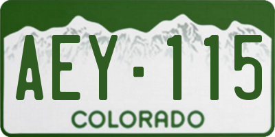 CO license plate AEY115