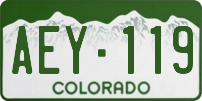 CO license plate AEY119