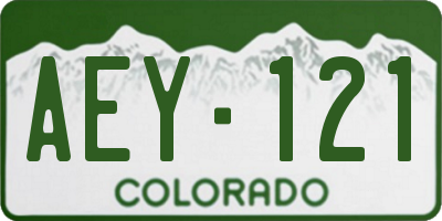 CO license plate AEY121