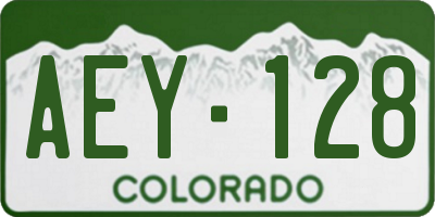 CO license plate AEY128