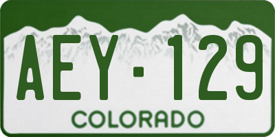 CO license plate AEY129