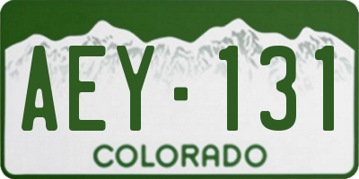 CO license plate AEY131