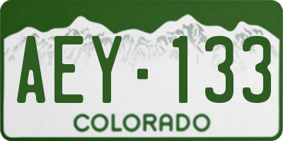 CO license plate AEY133