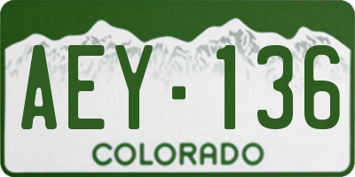 CO license plate AEY136