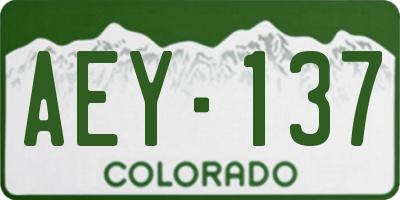 CO license plate AEY137