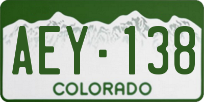 CO license plate AEY138