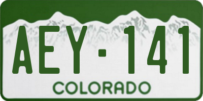 CO license plate AEY141