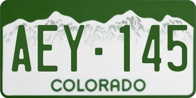 CO license plate AEY145