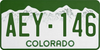 CO license plate AEY146