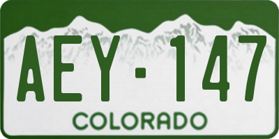 CO license plate AEY147