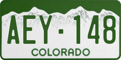 CO license plate AEY148