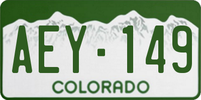 CO license plate AEY149